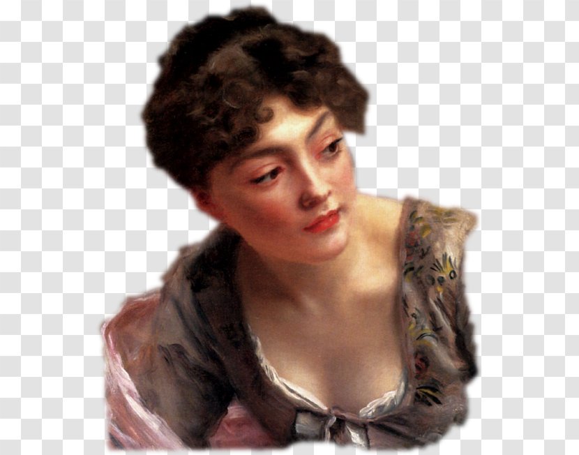 Gustave Jacquet Jeune Fille Au Lézard Oil Painting Portrait - Work Of Art Transparent PNG