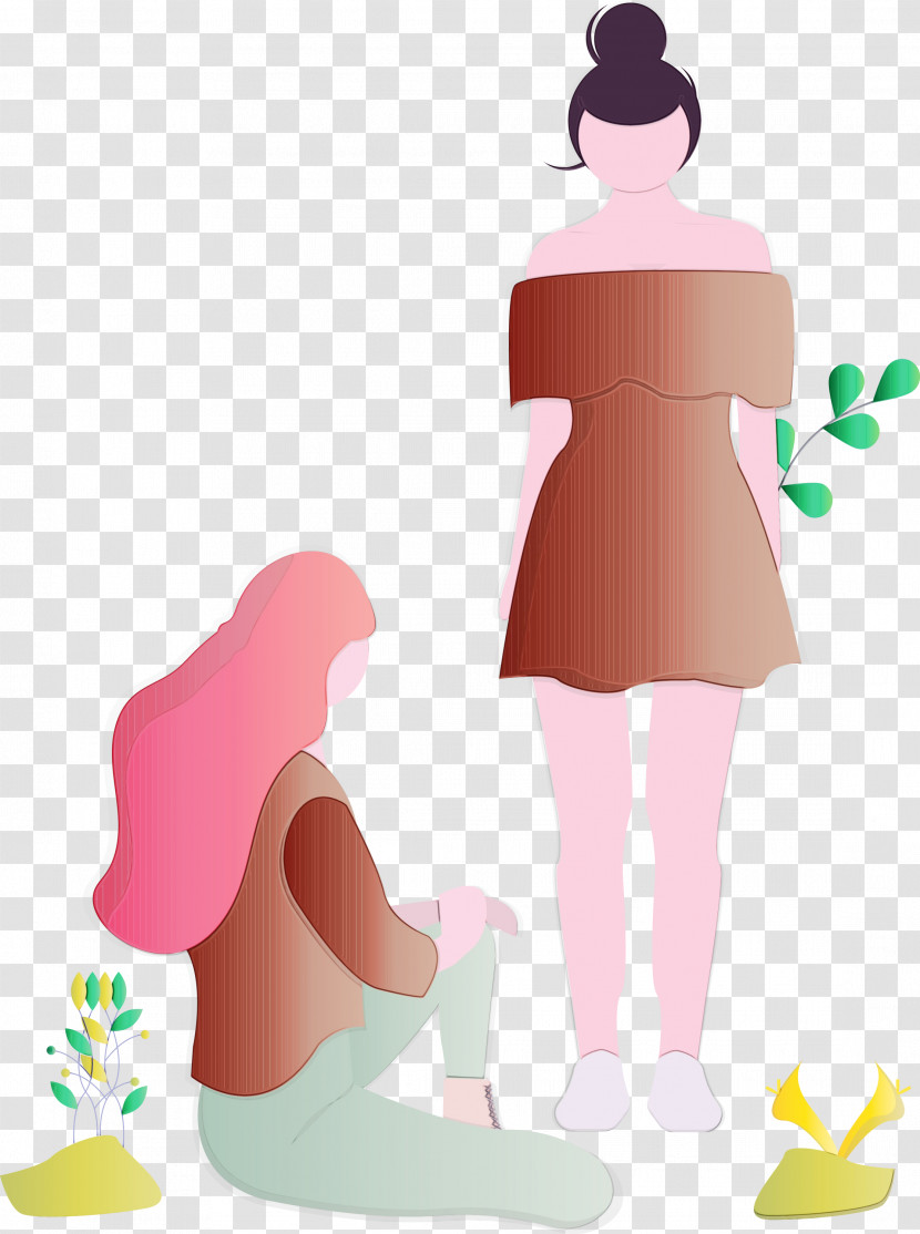 Pink Cartoon Child Gesture Transparent PNG