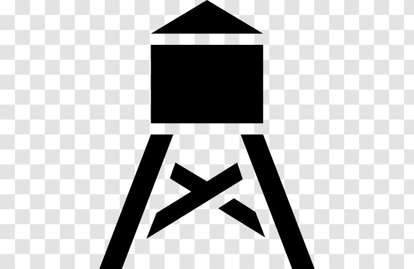 Water Tower - Black Transparent PNG