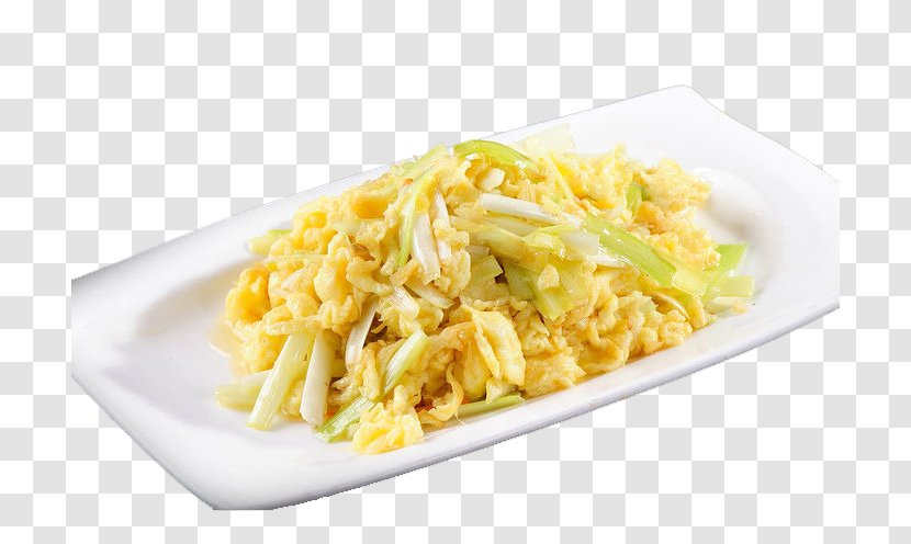 Carbonara Scrambled Eggs Fried Egg Spaghetti Recipe - Vegetable - Chive Transparent PNG