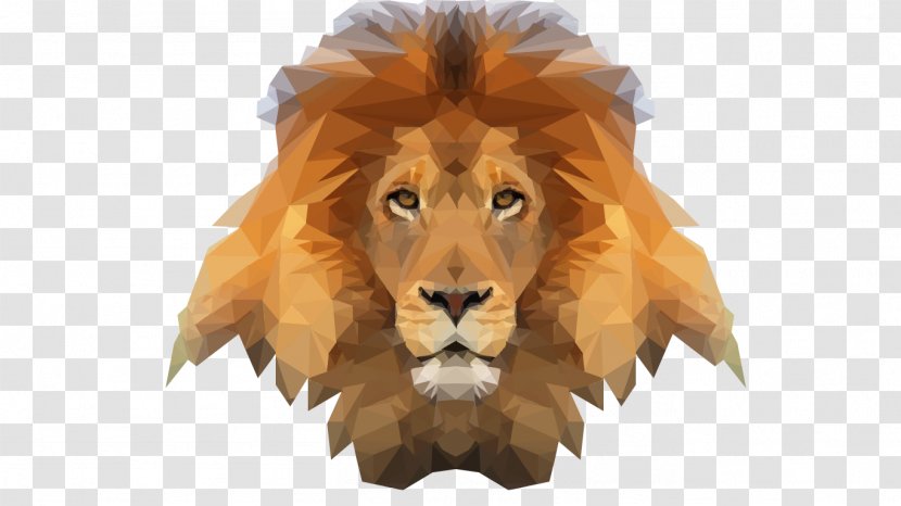 Lion Low Poly Animal Clip Art - Big Cat Transparent PNG