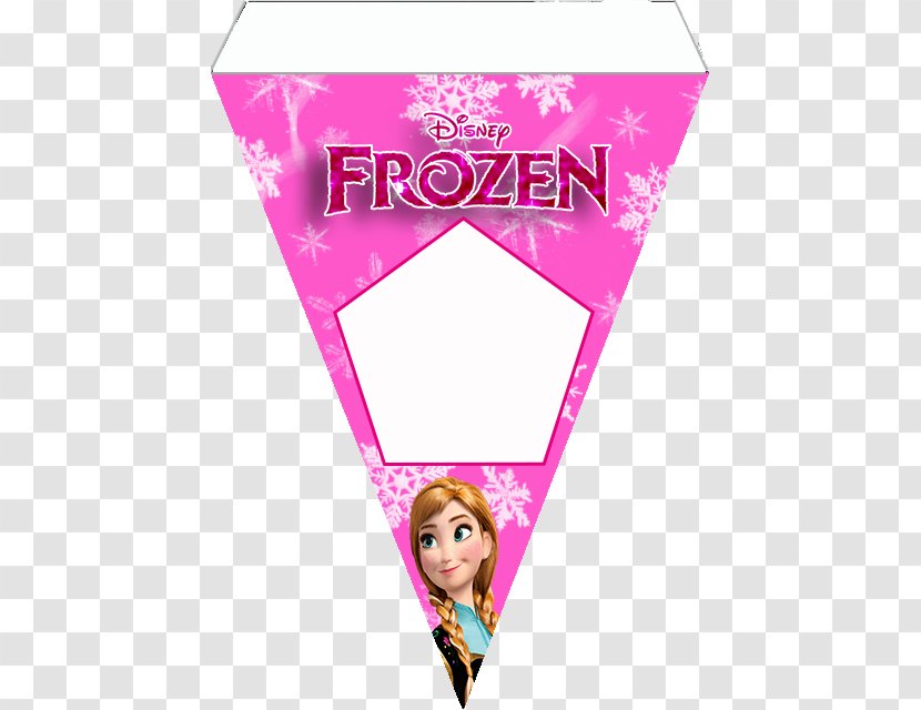 Elsa Frozen Olaf Anna Party - Pink - Bunting Material Transparent PNG