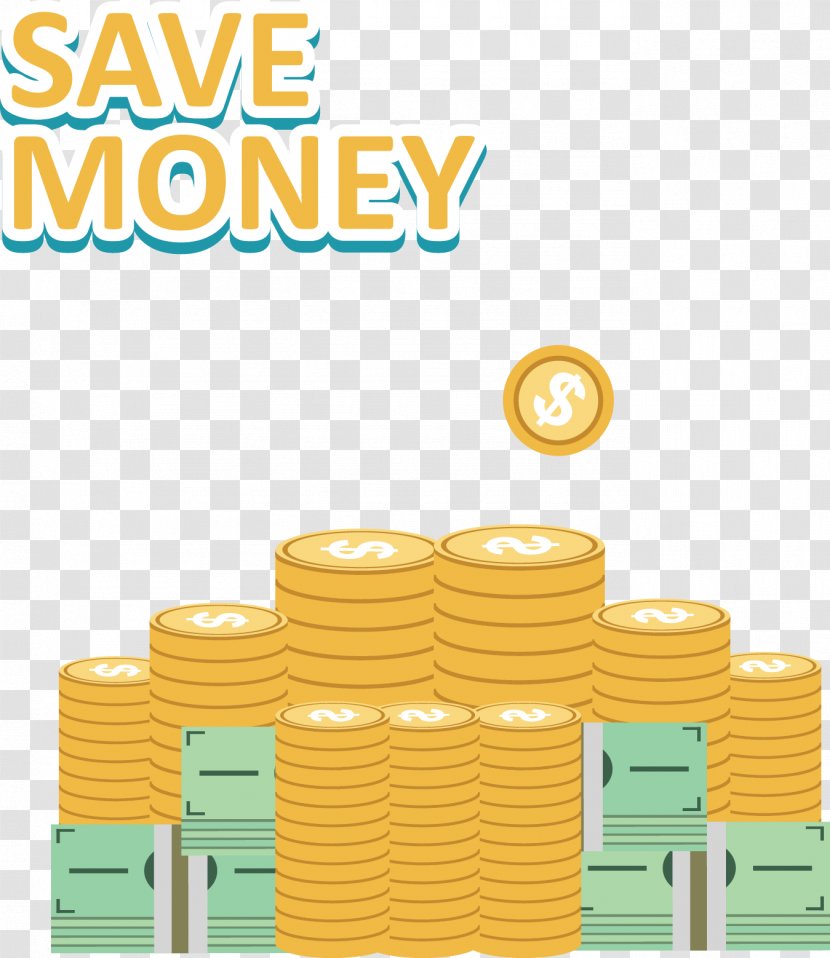 Banknote Money Gold Coin - Vector Painted Coins And Banknotes Transparent PNG