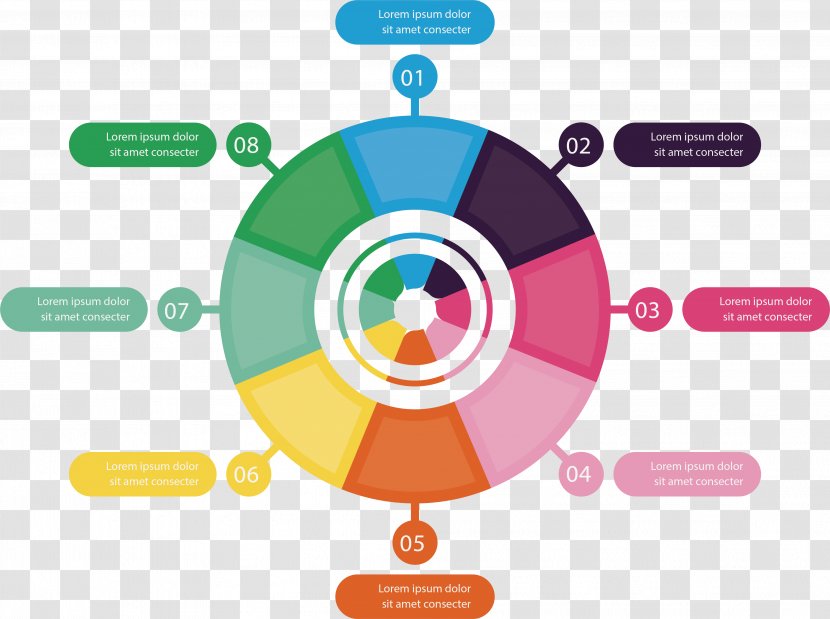 Circle Chart Infographic - Text - Color Ring Wheel Transparent PNG