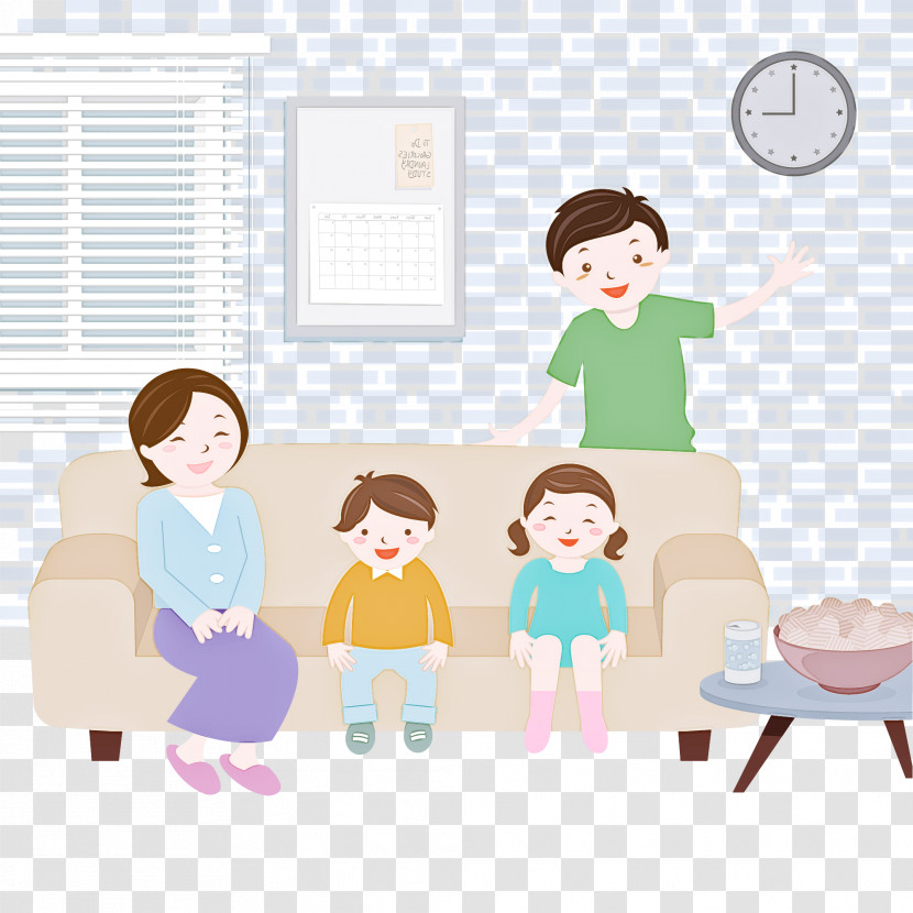 Cartoon People Child Room Sharing Transparent PNG
