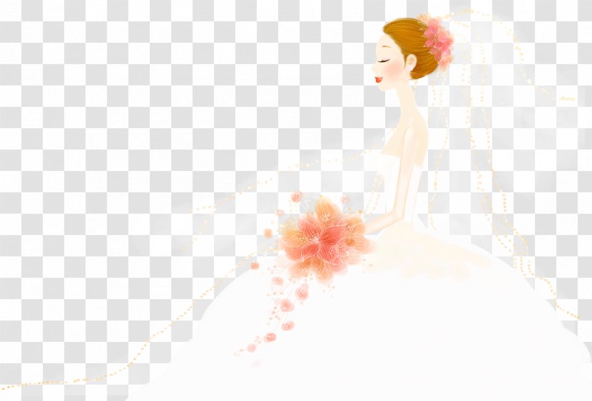 Bride Marriage Drawing - Painting - Cartoon Painted Beautiful Transparent PNG