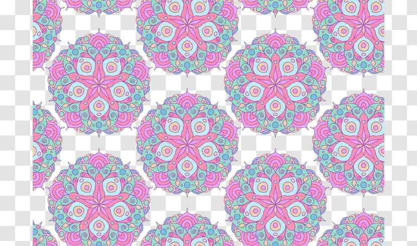 Euclidean Vector Pattern - Textile - Pink Colorful Mandala Transparent PNG