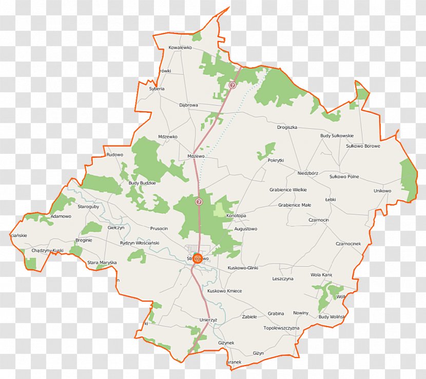 Strzegowo Syberia, Mława County Dąbrowa, Niedzbórz Unierzyż - Map Transparent PNG