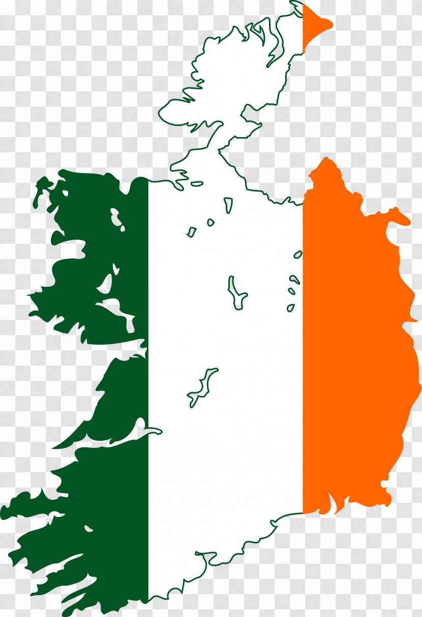 Flag Of Ireland World Map - Text - Border Transparent PNG