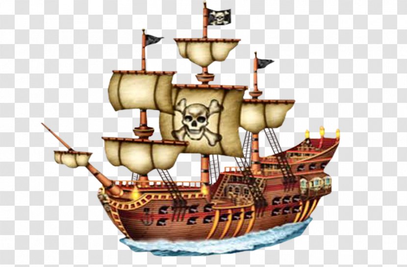 Piracy Ship Boat Cupcake Drawing - Carrack - Ancient Sailing Transparent PNG