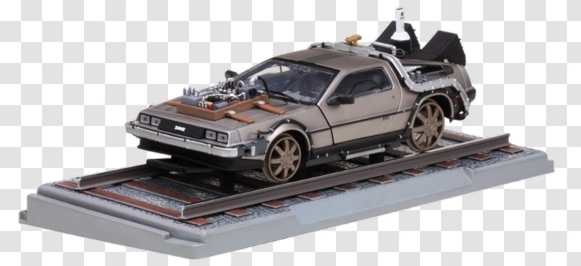 DeLorean DMC-12 Car Marty McFly Dr. Emmett Brown Time Machine - 118 Scale Transparent PNG