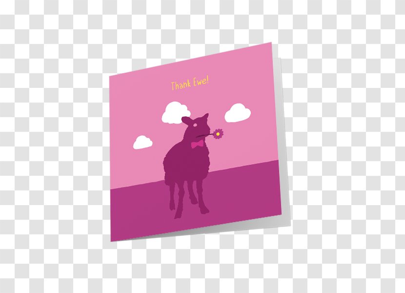 Pink M Rectangle RTV Font - Sheep Greeting Cards Transparent PNG