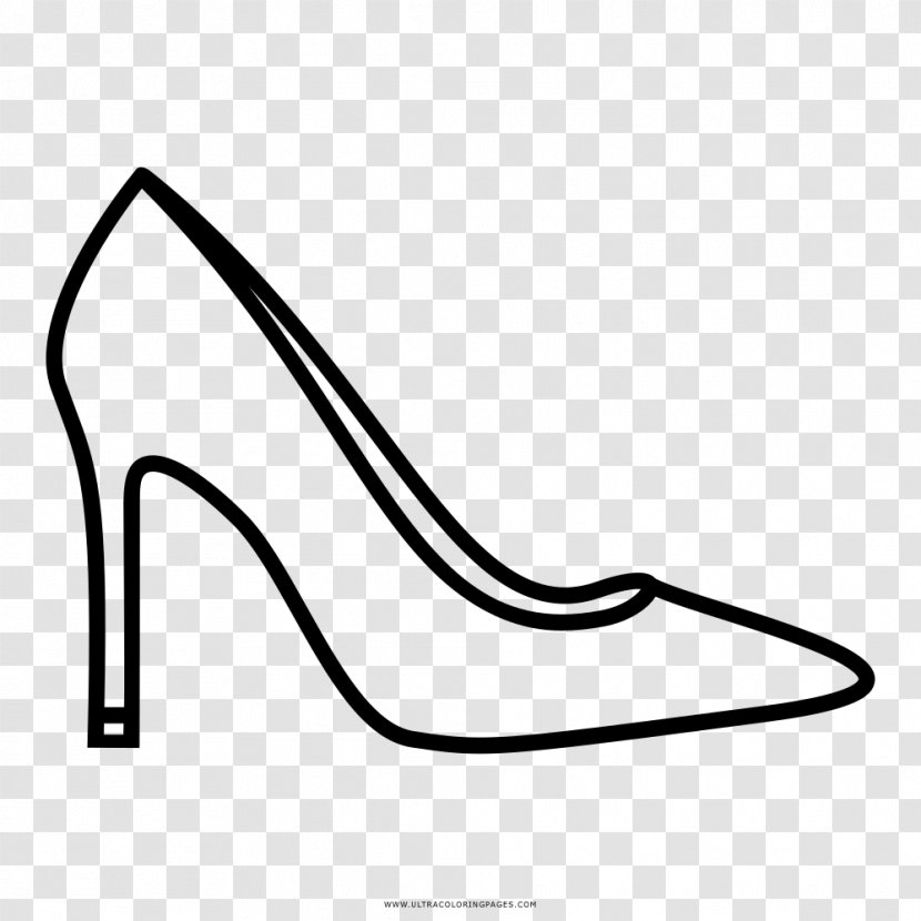 High-heeled Shoe Drawing Coloring Book Clip Art - Footwear - Monochrome Transparent PNG