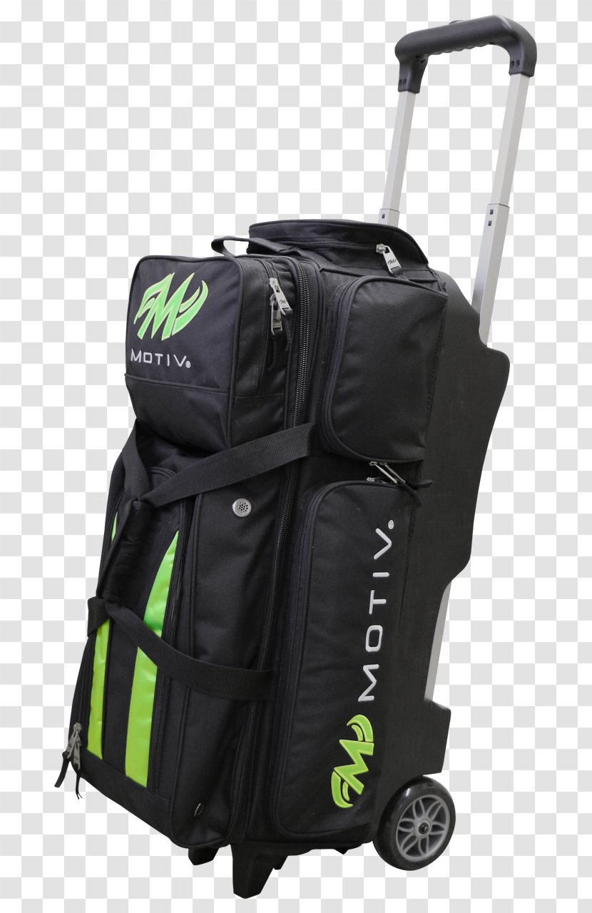 Motiv Deluxe 3 Ball Roller Black/Green Bowling Bag Triple Black T-shirt - Green Backpack On Rollers Transparent PNG