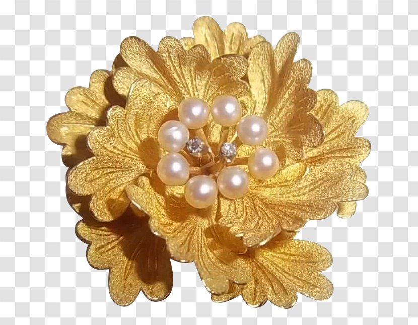 Brooch Flower Jewellery Gold Petal - Colored Transparent PNG