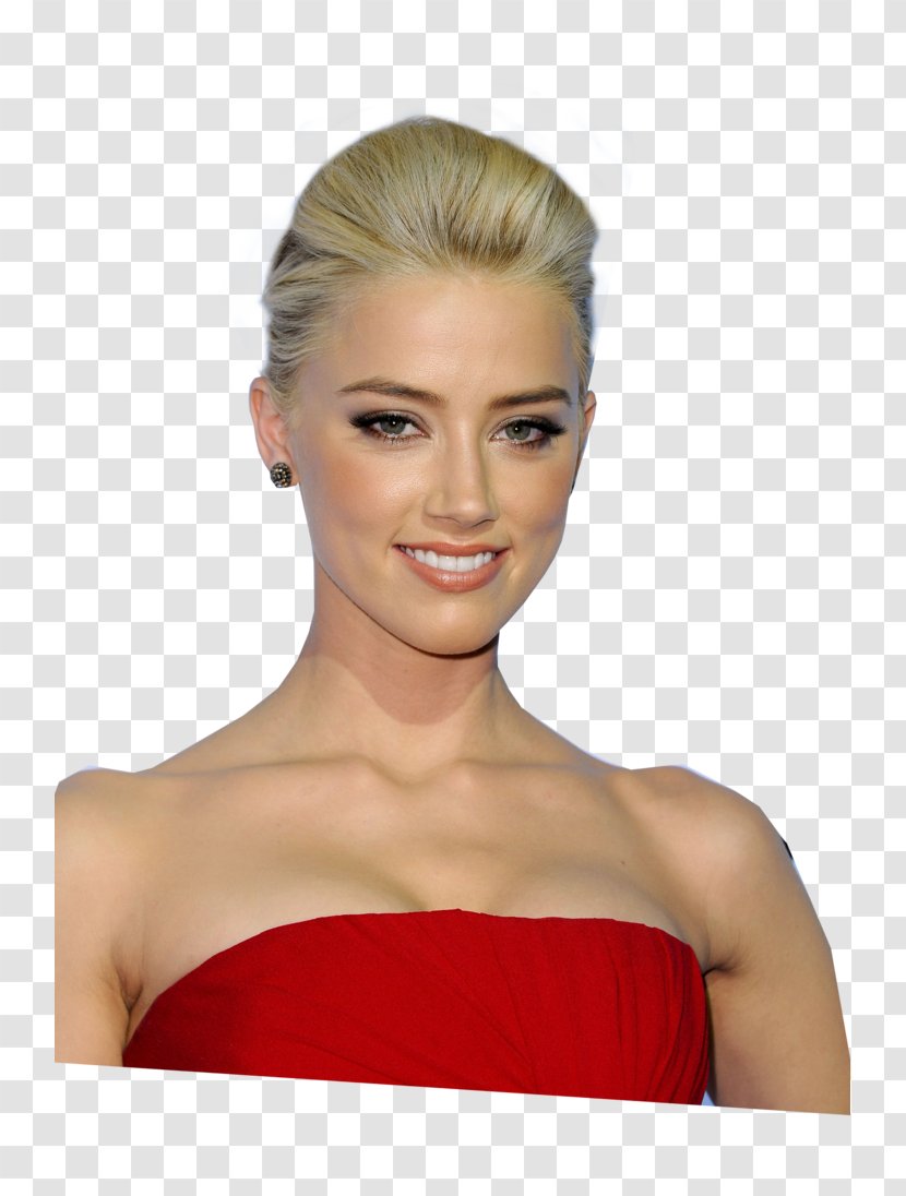 Amber Heard Blond Beauty Model Make-up - Watercolor Transparent PNG