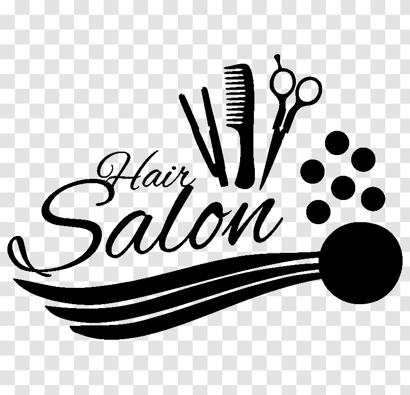 Hairstyle Beauty Parlour Hair Care Hairdresser Wall Decal - Black And White - Logo Transparent PNG