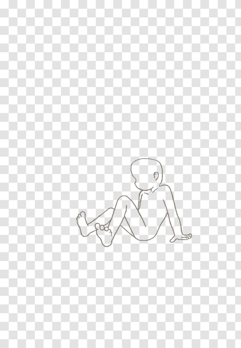 Line Art Drawing Child Finger Clip - Flower - Kid Sitting Transparent PNG