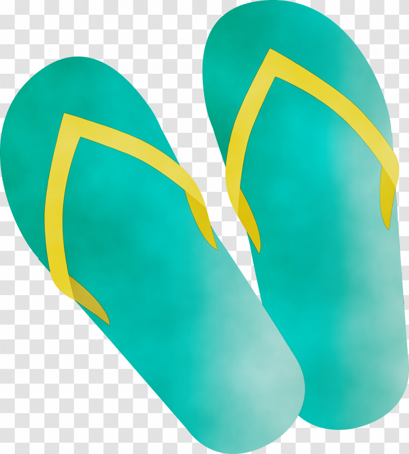 Flip-flops Shoe Green Font Turquoise Transparent PNG
