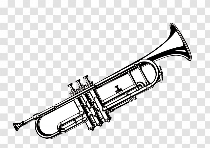 Musical Instrument Trumpet - Cartoon - Vector Transparent PNG