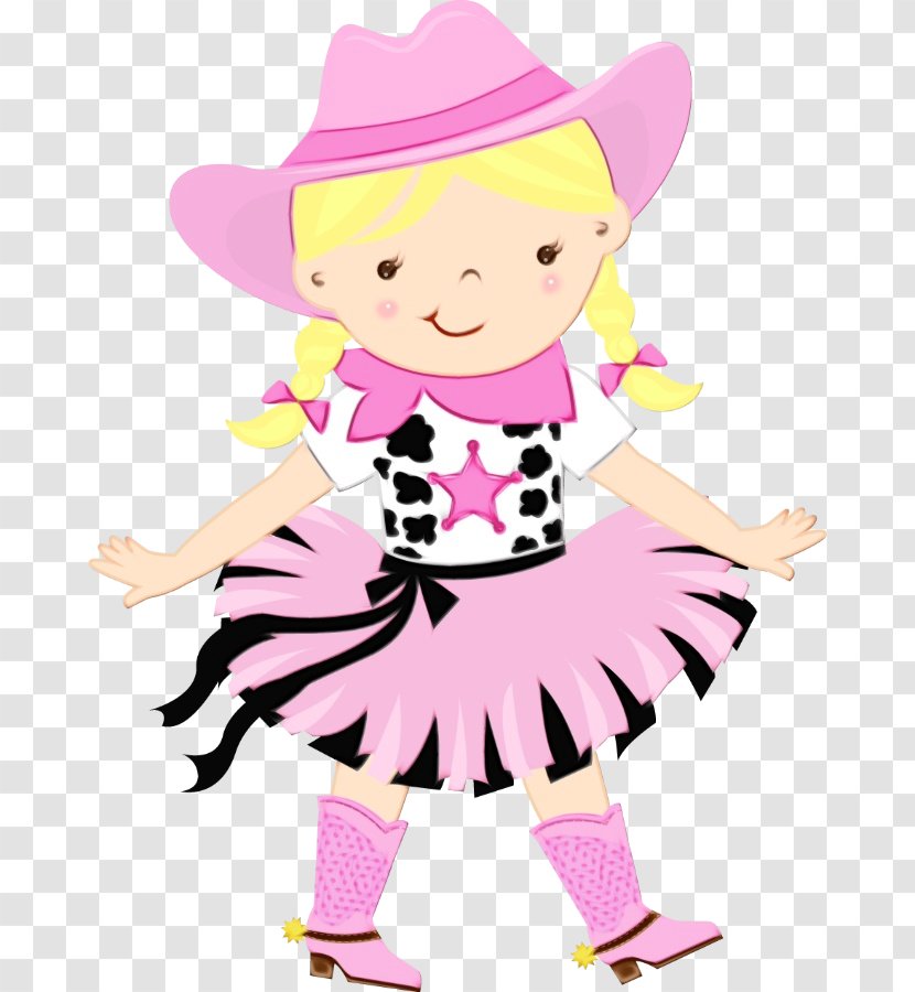 Cartoon Pink Costume Footwear Accessory - Watercolor - Hat Transparent PNG