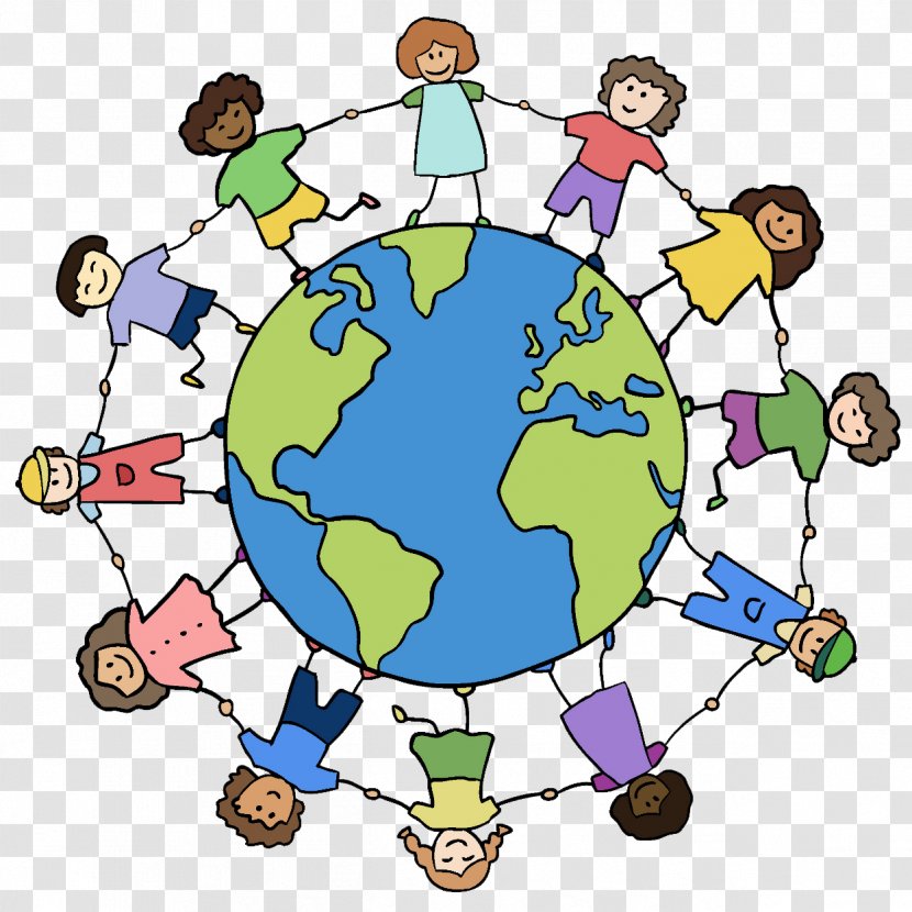 Earth Race Child Clip Art - Holding Hands - Around World Transparent PNG