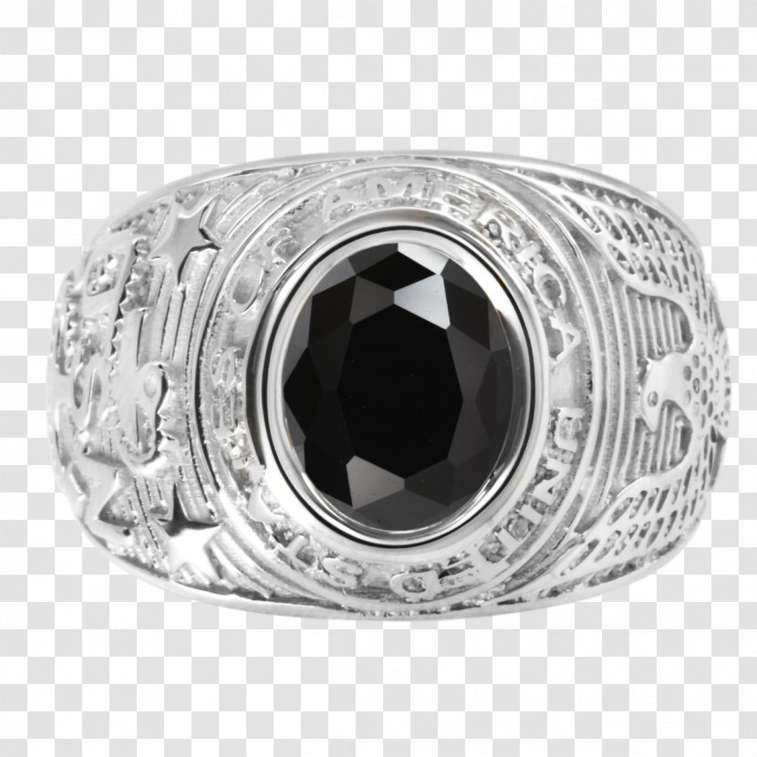 Chevalière Sapphire Ring Silver Blue - Bijou Transparent PNG