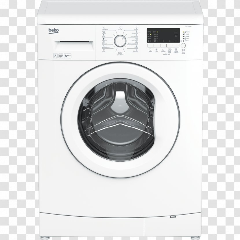 Beko WDC7523002W Washer Dryer In White Washing Machines WM74145 - Refrigerator Transparent PNG