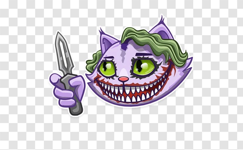 Cheshire Cat Sticker Telegram Clip Art - Smile Transparent PNG
