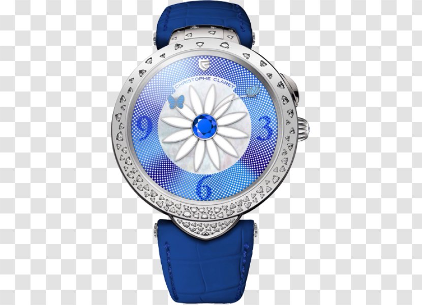 Watch Cartier Clock Chronograph Movement - Electric Blue Transparent PNG