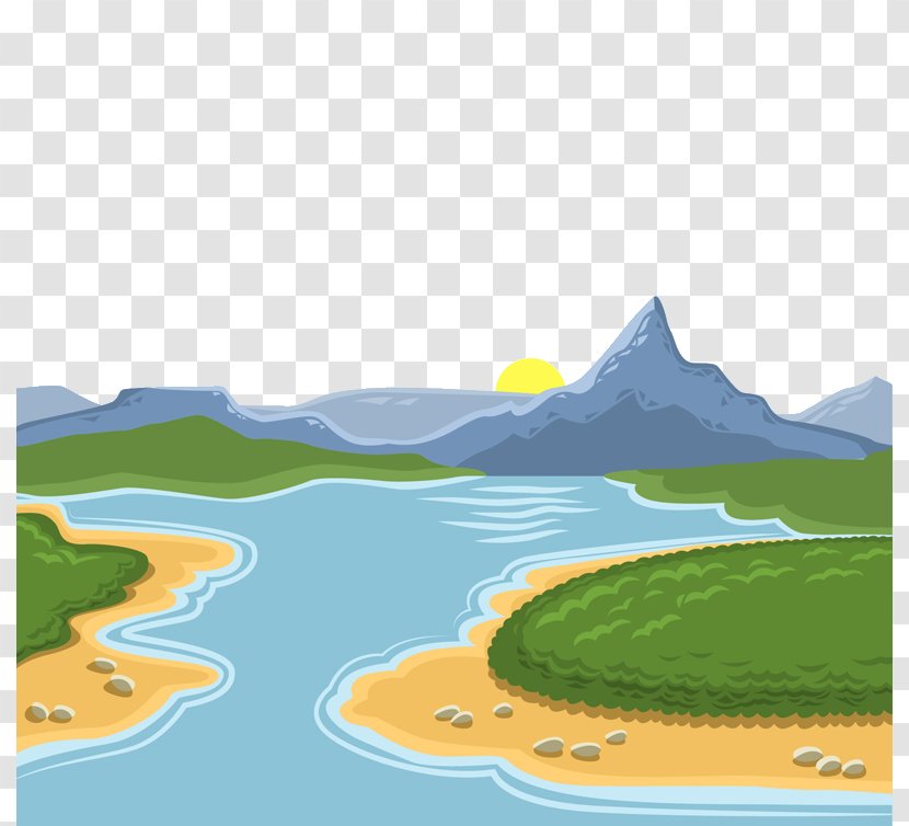 Euclidean Vector Landscape - Area - Mountains And Rivers Transparent PNG