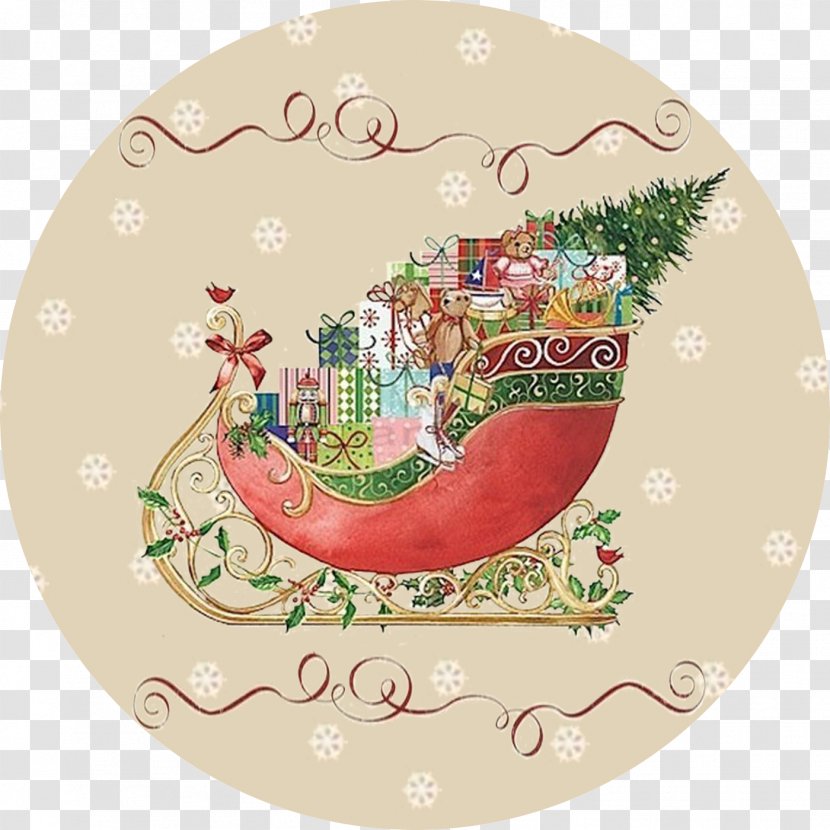 Christmas Day New Year Card Drawing Image - Dishware - Vintage Transparent PNG