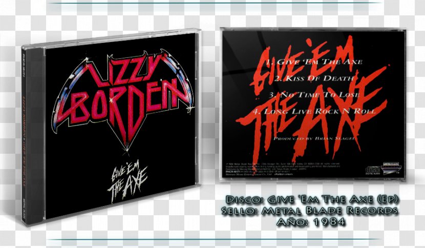 Give 'em The Axe Lizzy Borden Brand Font - Heavy Metal Power Transparent PNG