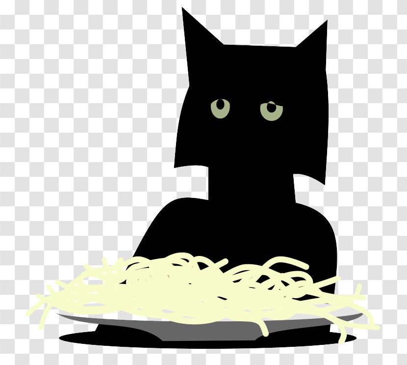 Spaghetti With Meatballs Italian Cuisine Pasta Pizza - Black Kitten Eating Noodles Transparent PNG