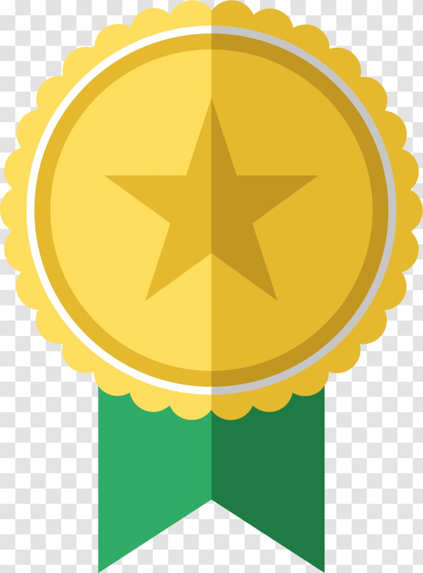Medal Estoque Email - Award - Flat Gold Badge Transparent PNG