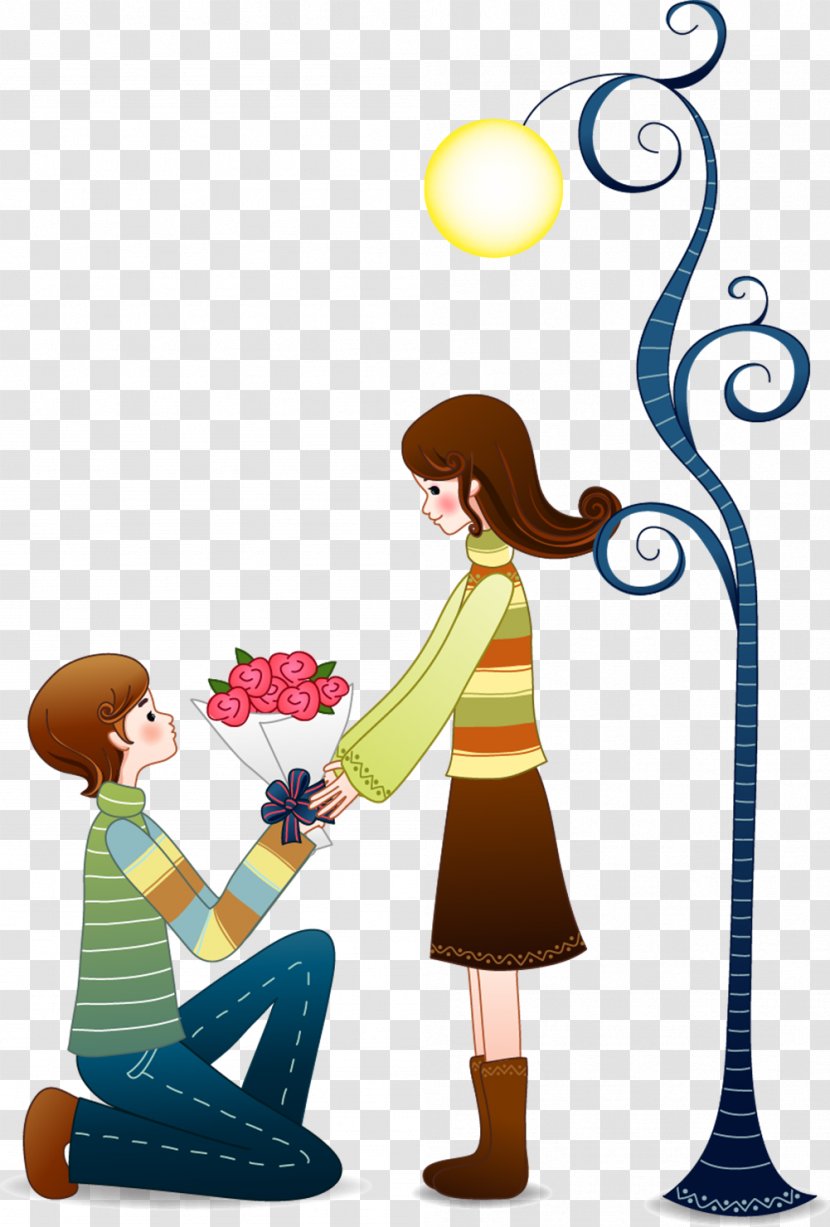Valentines Day Qixi Festival Romance Illustration - Holiday - Cartoon Couple Vector Transparent PNG