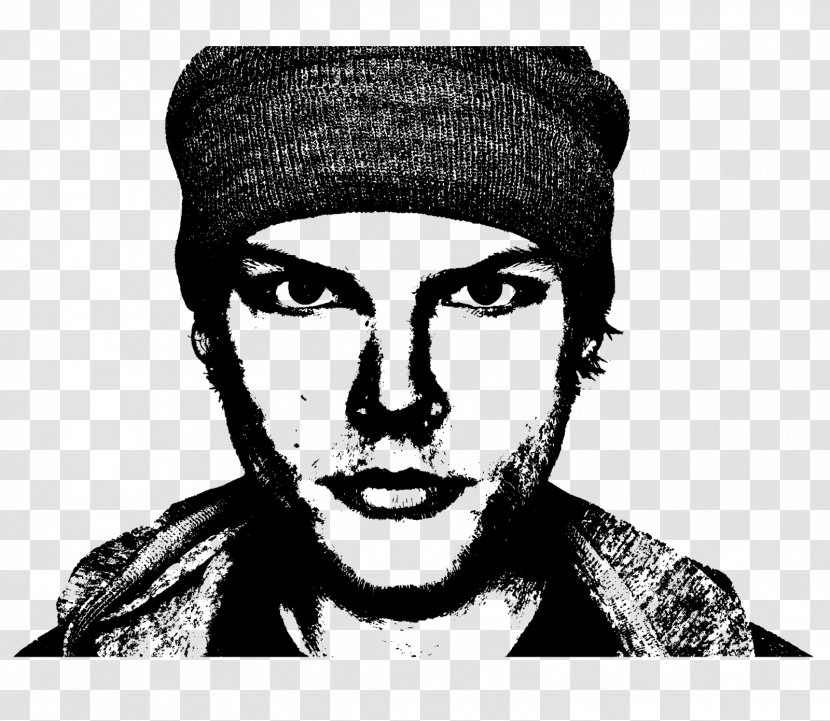 Avicii Black And White T-shirt Stencil Photography - Logo Transparent PNG