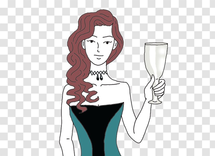 Wine Glass Human Behavior Cartoon Woman - Silhouette Transparent PNG