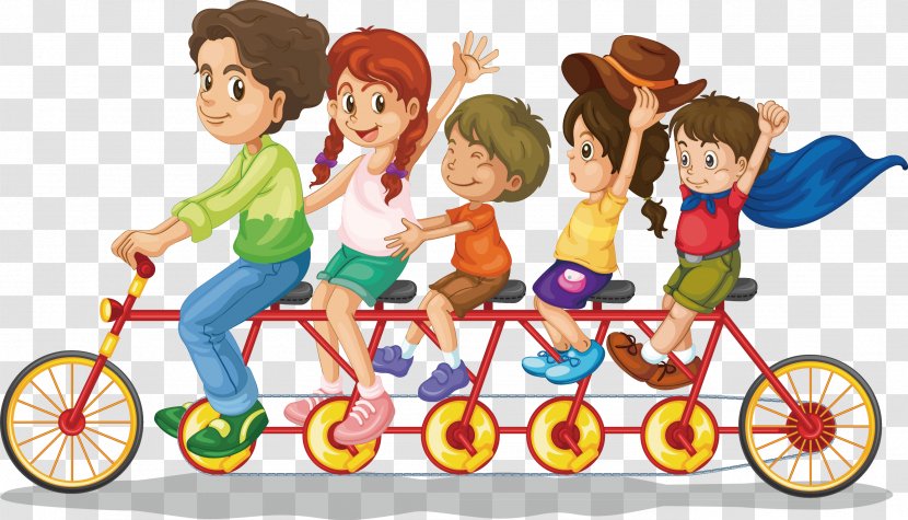 Family Love Poster Illustration - Vehicle - Cycling Vector Transparent PNG