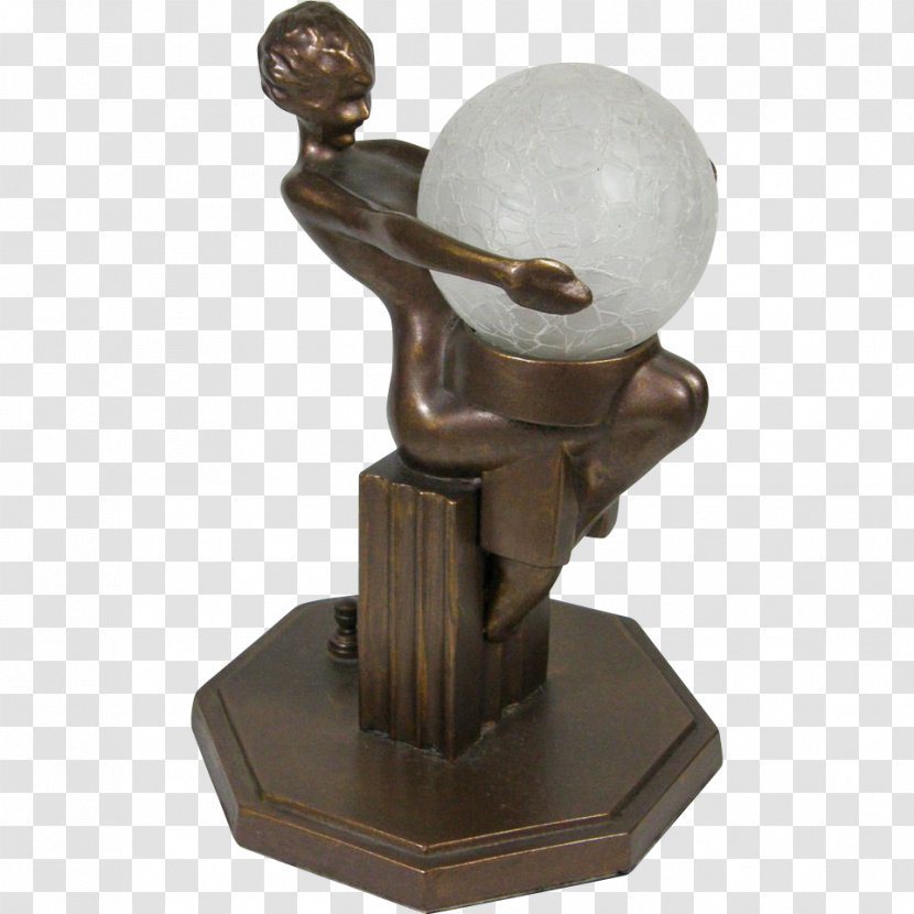Art Deco Nouveau Bronze Sculpture - Tree - Lamp Top View Transparent PNG