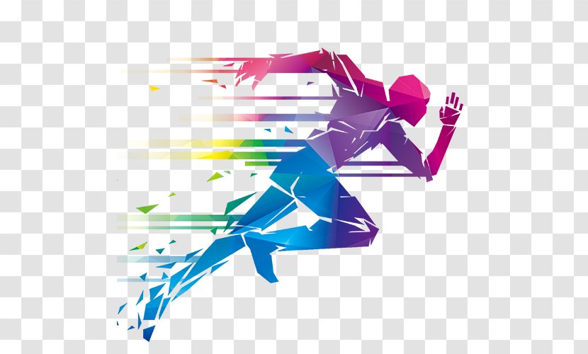 Running Illustration - Magenta - Creative Vector Transparent PNG