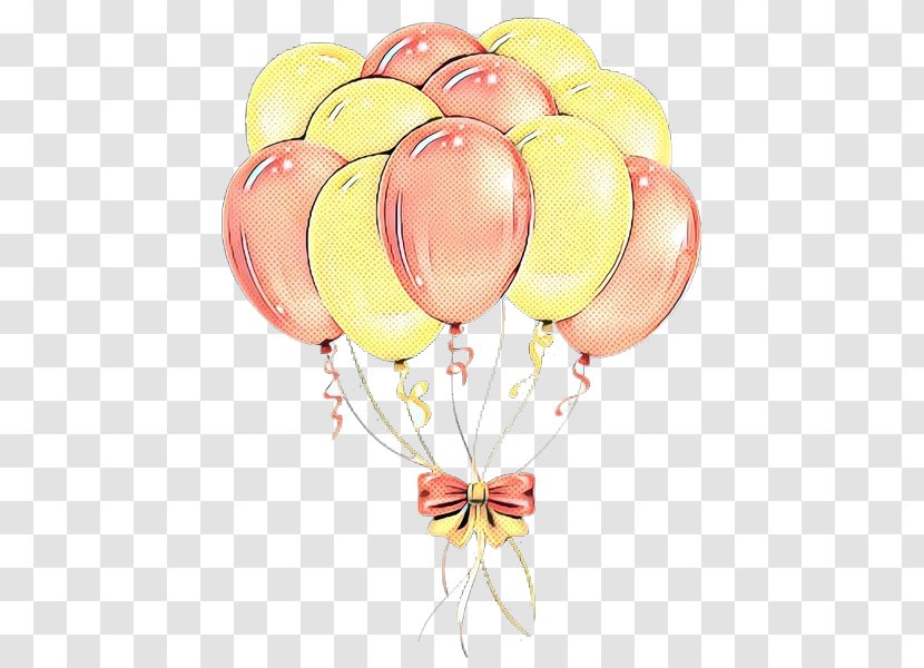 Balloon Party Supply Yellow Pink Clip Art - Vintage - Toy Transparent PNG