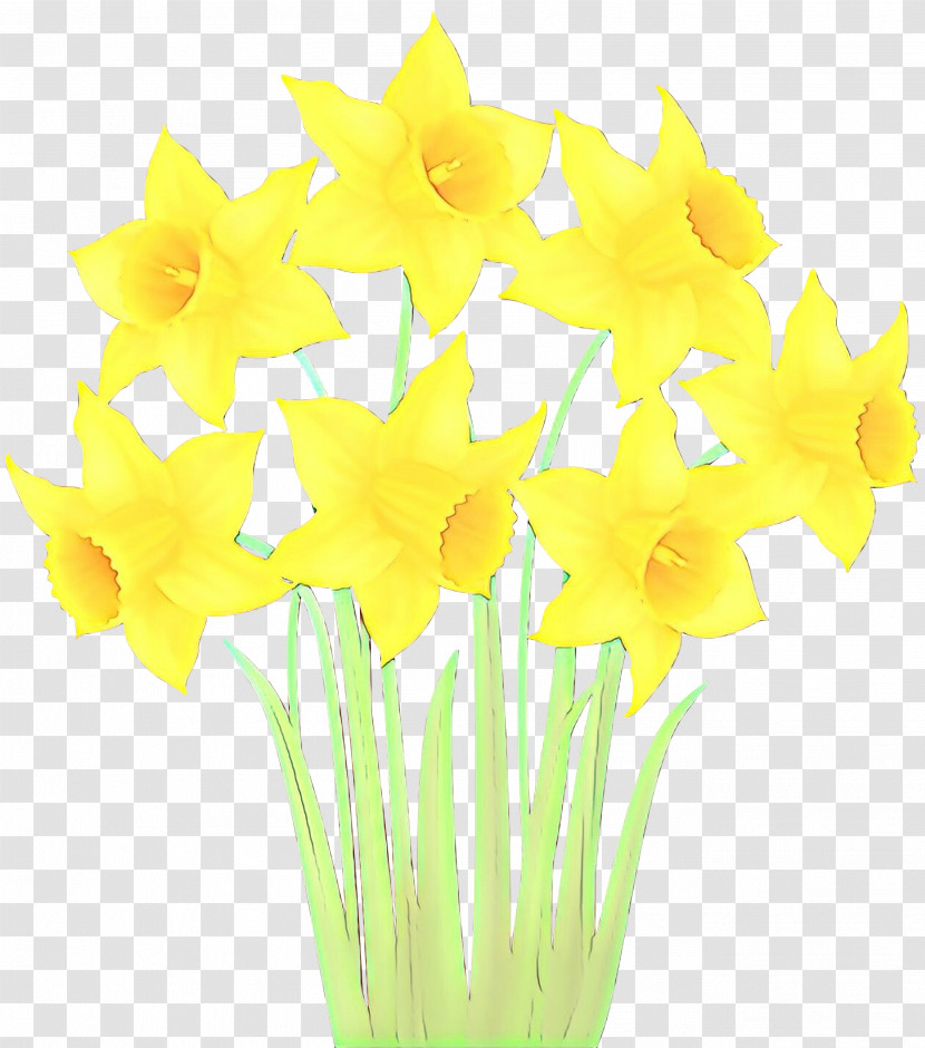 Yellow Flower Cut Flowers Narcissus Plant Transparent PNG