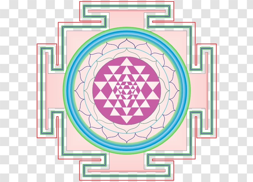 Sri Yantra Mandala Chakra Sahasrara - Point - Purple Pattern With Transparent PNG