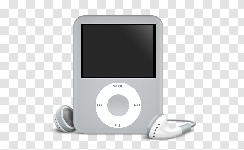 IPod Touch Shuffle Nano - Media Player - Silver Play Button Transparent PNG