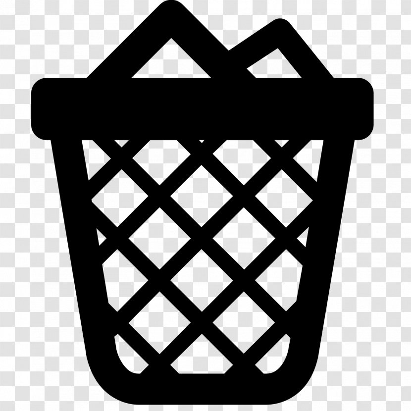 Rubbish Bins & Waste Paper Baskets - Black And White - Repository Symbol Transparent PNG
