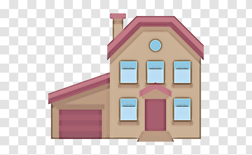 Pink House Home Property Facade Transparent PNG