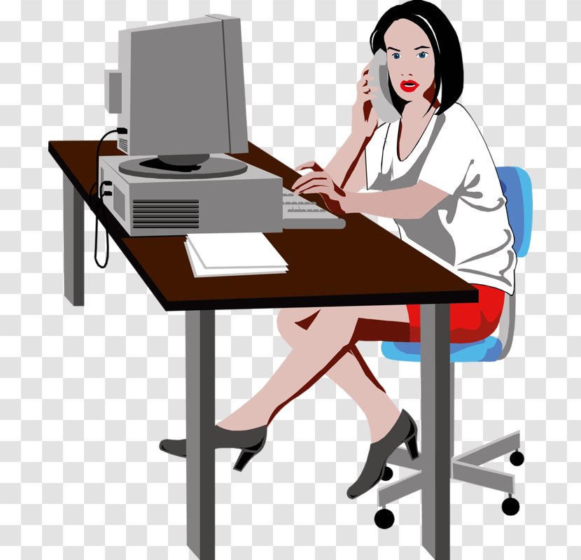 Table Woman - Professional - Office Transparent PNG