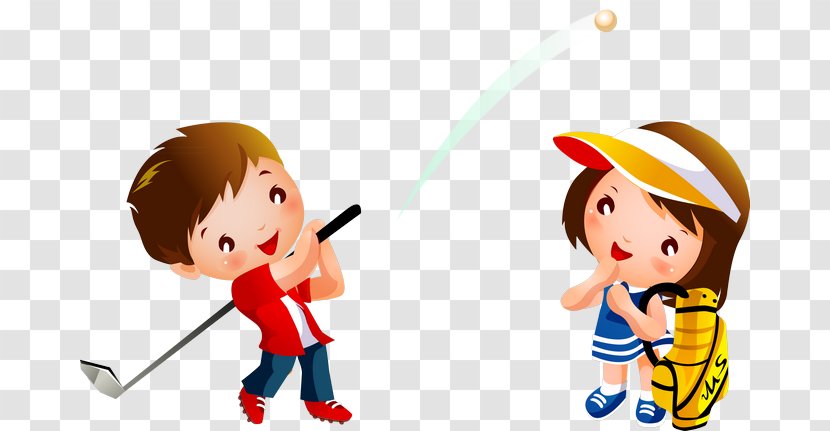 Child Cartoon Clip Art - Male - Hand-painted Golf Transparent PNG