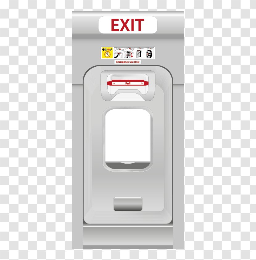 Boeing 737 Overwing Exits Emergency Exit Sign - Aircraft Lavatory - Mockup Vector Transparent PNG